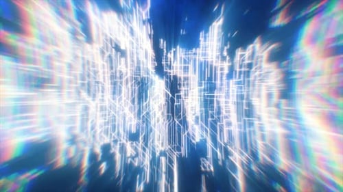 Abstract Futuristic Glowing Digital Circuitry Background Animation