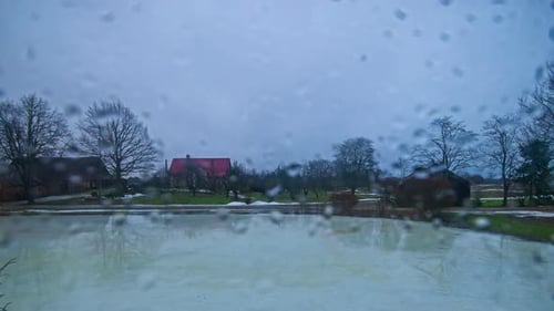 Timelaps video of rain the outside