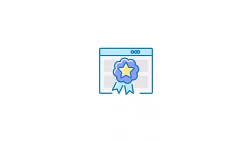 Flat Design Web Browser with Quality Badge Animation