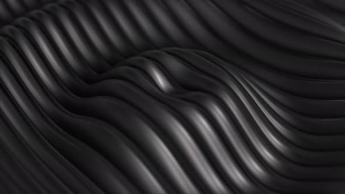 Smooth Black Stripes Undulating Gently Creating Mesmerizing Visual Flow with Elegant Abstract