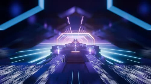 Futuristic city background, cyberpunk utopia, endless loop