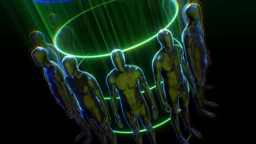 Dunkle humanoide Statuen Circle 02