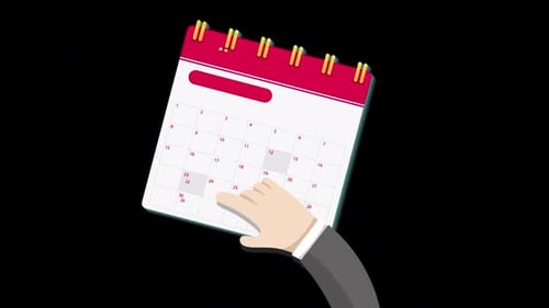 The Man Marking the 24th Place of the Month with His Finger Alpha Channel