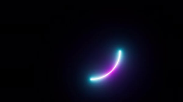 Neon Abstract Moving Circle. Glowing Purple and Blue Appearing Lights ...
