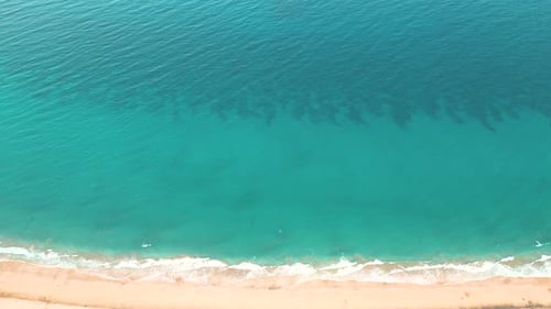 Summer seascape beautiful waves, blue sea water in sunny day. Esquinzo beach, Spain, Canary Island T