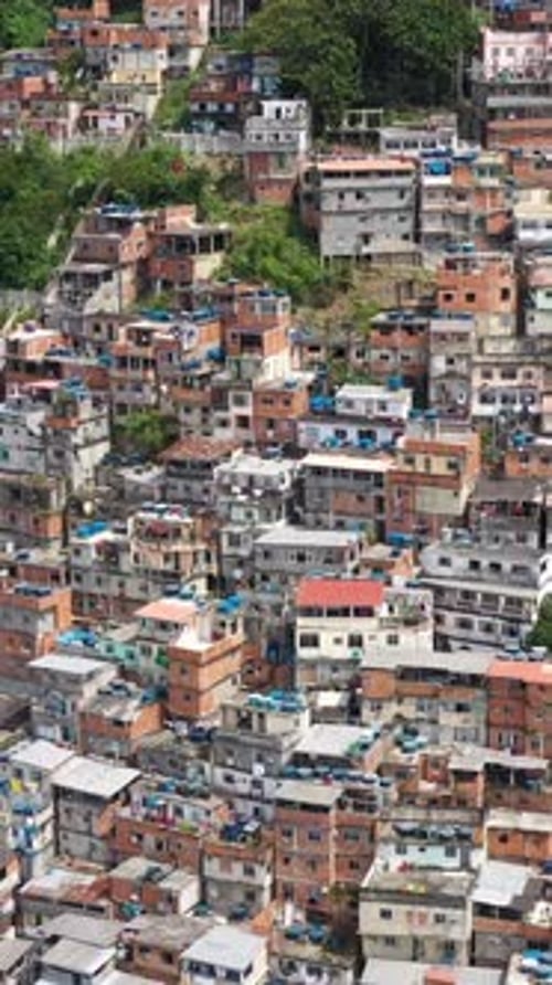 CantagaloPavaoPavaozinho Favelas Rio De Janeiro Brazil Aerial View Vertical Video