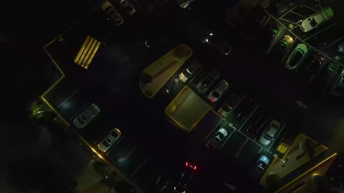 Austin Texas at night. Cars looking and finding places to park. The cinematic feel of the video is g