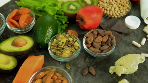 Healthy Food Still Life with Fruits and Vegetables