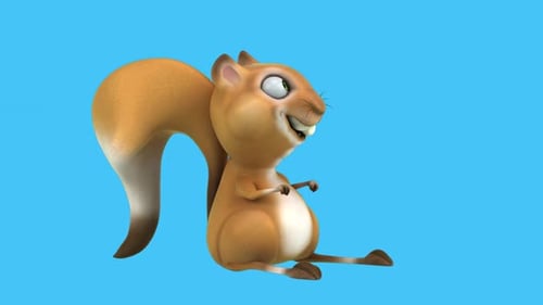 Fun 3D cartoon squirrel dancing (with alpha channel included)