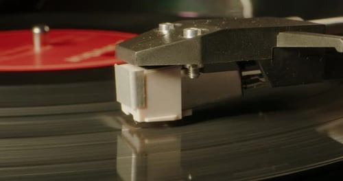 Vinyl Record Spinning on a Turntable