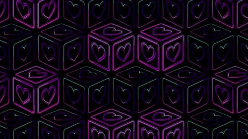 Blinking Heart Shape Wall Vj Loop