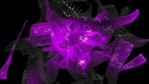 Purple Crystal Geometry Background 4K