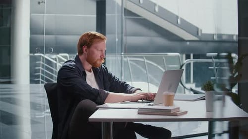 Burnout Emotional Load Tired Man Struggles With Office Work at His Desk