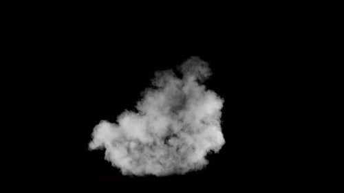 Fume Collection: A huge cloud of smoke forming as steam disperses from bottom on black background