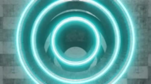 Animation of pumping rings. Luminous rings movement. Animation for presentation, glowing background