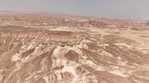 Aerial View of Vast Desert Landscape in Israel