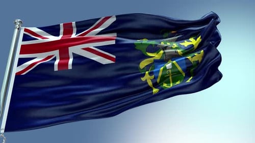 Vidéo du drapeau des îles Pitcairn ondulant dans le vent Vague du drapeau des îles Pitcairn
