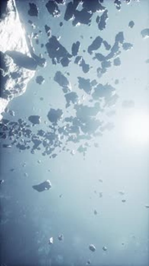 Colossal Field of Menacing Space Debris Amidst a Cosmic Fog Vertical