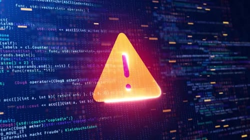 Abstract Technology Binary Code Dark. Cyber Attack, Ransomware,