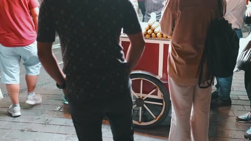 Tradesmen selling milk corn in Istanbul