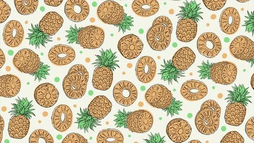 Pineapple background on a seamless loop