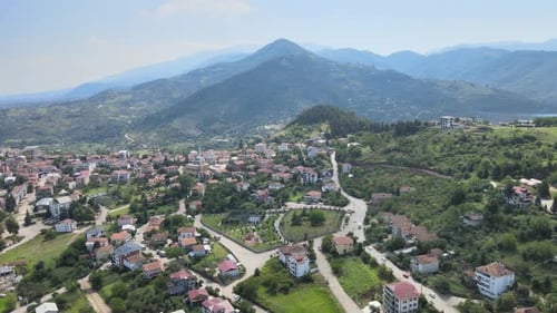 aerial town landscape