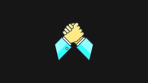 Flat Design Handshake Icon Animation