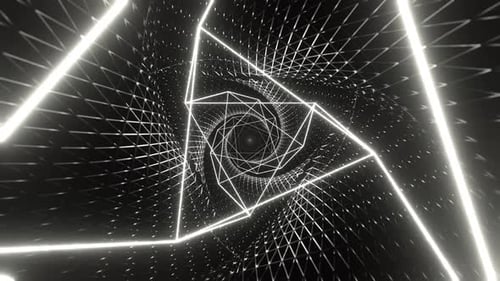 White Mesh Neon Spiral Abstract Tunnel Background Vj Loop In 4K