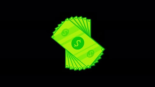Flat Design Money Stack Animation