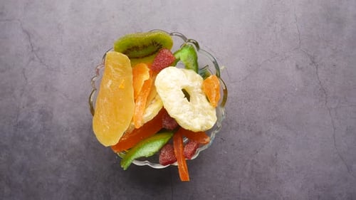 Colorful Bowl of Dried Fruit Slices