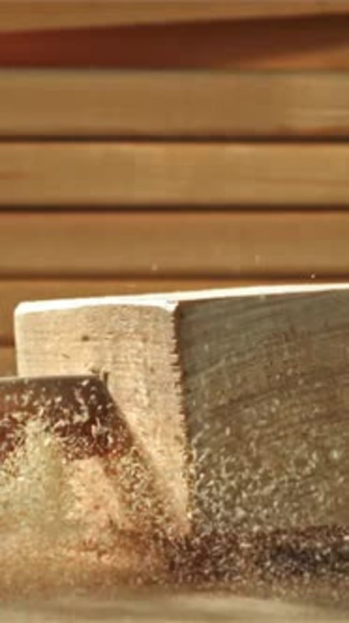 The Hammer Hits the Wooden Table Filmed on a Highspeed Camera at 1000 Fps