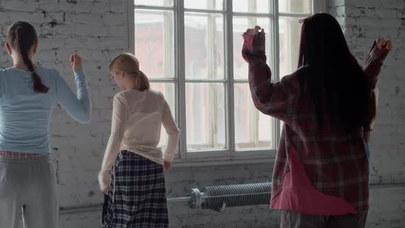 Group Repeating Moves after Coach during Contemporary Dance Class in ...