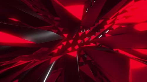 Abstract Red Geometric Tunnel Background Loop