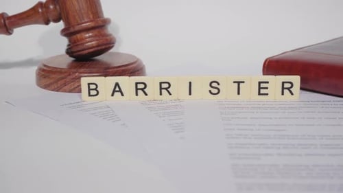 Close Up of Barrister and Legal Documents