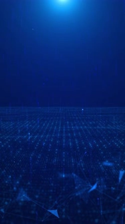 Abstract Blue Digital Network Technology Background Vertical Loop