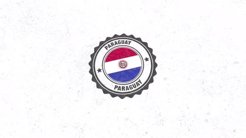 Paraguay Flag Stamp Badge Grunge Reveal