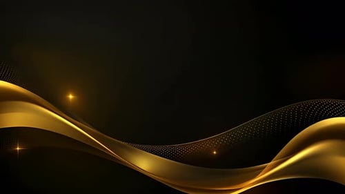 Elegant Golden Flowing Waves Abstract Background
