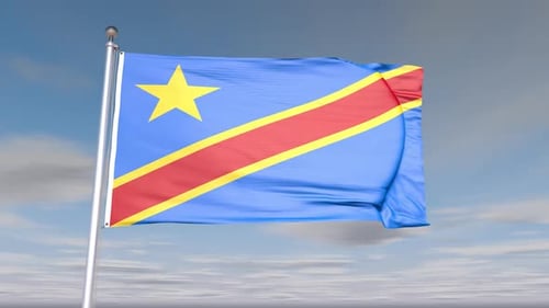 Realistic Waving Flag of Democratic Republic of Congo