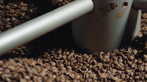 Coffee Beans Roasted in Roasting Machine