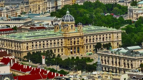 Aerial View of Vienna City Center Austria
