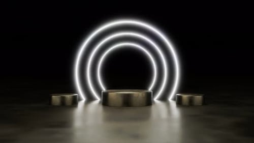 abstract background white neon light product background stage or podium 3d illustration render 4k