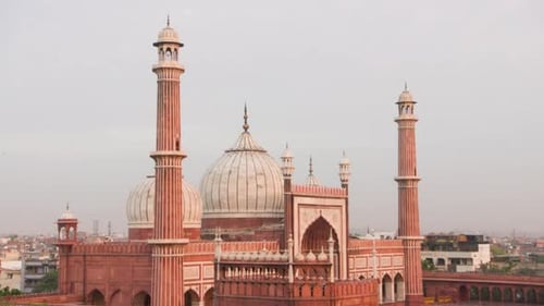 Mosquée à l'aube dans le vieux Delhi, Inde
