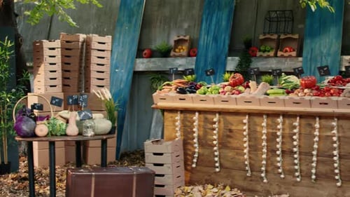 Local Bio Products on Display at Farmers Market Stand