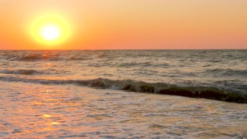 Sunset Water Shore Sea Sunrise Beach Sea Summer Beach Morning Sunrise Over Water Sunrise Summer