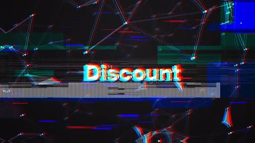 Glitch Digital Text Reveal on Plexus Network Background