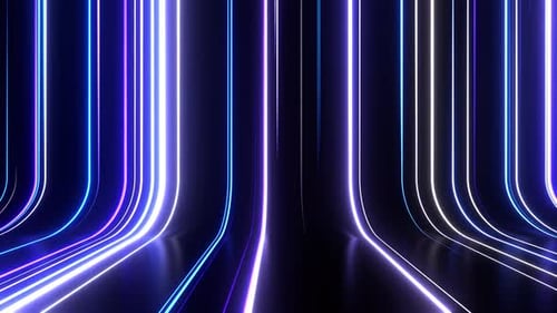 Falling Neon Lines Blue Different Colors For Scene Or Show Background Vj Loop