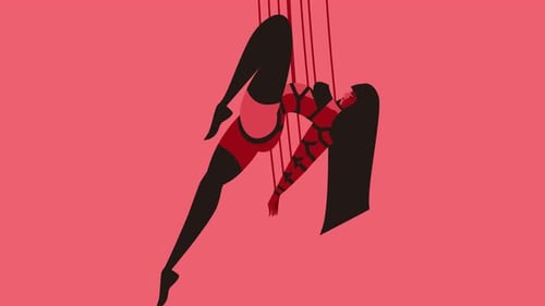 shibari beautiful model hanging