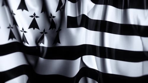Dynamic Waving Brittany Flag Animation Loop