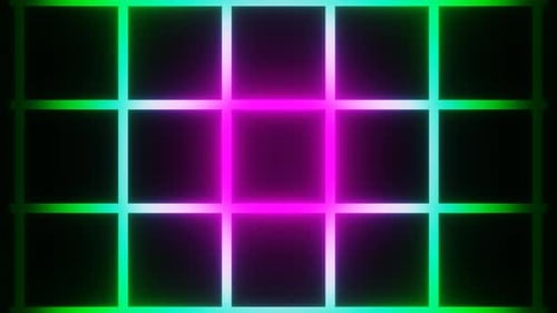 Green To Pink Colored Grid Background Loop Animation In 4K