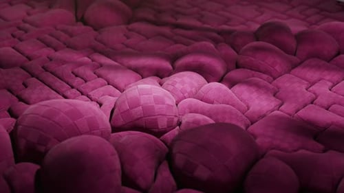 Futuristic Concept of a Mosaic Surface with Inflatable Parts Purple Scifi Technology Background